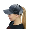 thumbnail image 1 of C.C Ponycap Messy High Bun Ponytail Soft Velvet Adjustable Baseball Cap Hat, Dark Gray, 1 of 4
