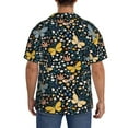 thumbnail image 3 of Uemuo Flowers Butterfly Pattern Cotton Linen Short Sleeve Shirts,Casual Lightweight Button Down Shirts,Vacation Beach Summer Tops-, 3 of 7
