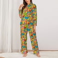 thumbnail image 2 of Lsque America Symbols Pattern Long Sleeve Pajama Set for Women - Soft 2-Piece Sleepwear and Loungewear Set with Pockets, Comfy Nightwear-Medium, 2 of 7