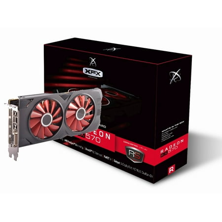XFX AMD Radeon RX 570 Black Edition 1328MHz, 8gb 256bit GDDR5, DX12 VR Ready, Double Dissipation, Dual BIOS, 3xDP HDMI DVI, PCI-E AMD Graphics Card -