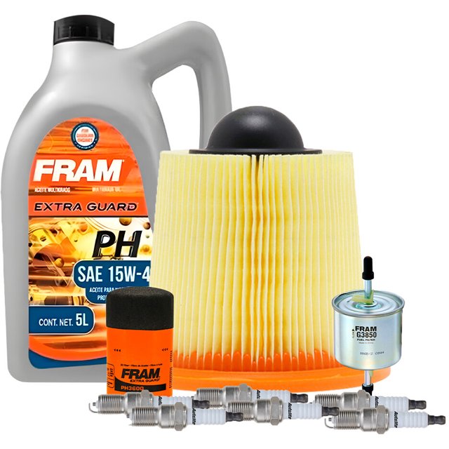 Kit De Afinación Con Aceite 15W40 Mineral, Bujías Cobre, Filtro De Aire, Filtro De Aceite Y Filtro De Combustible 10 Piezas Compatible con Mazda B3000 V6 3.0L DE 1995 A 1997