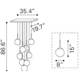 thumbnail image 3 of Modern Contemporary Ceiling Lamp, White Frosted Glass Metal, 3 of 6