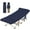 BLUE, variant on Hersunpl 28" Camping Cot Folding Portable Outdoor Bed Heavy Duty Cot w/ Mattress & Carry Bag 600 lbs Capacity for Adults Grey