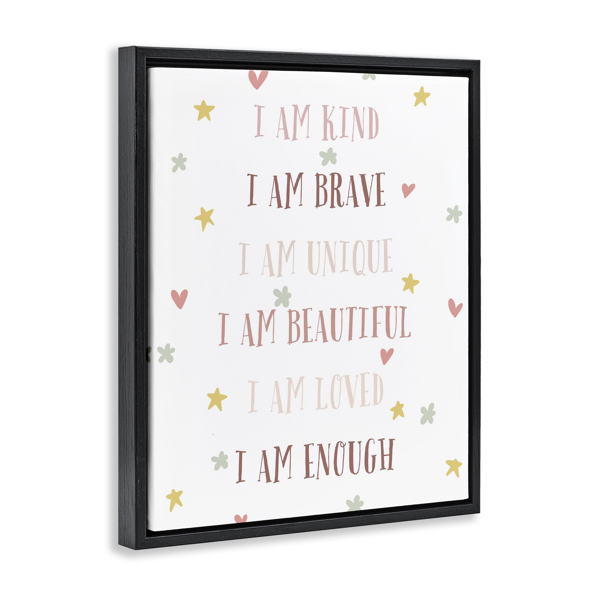 Stupell Industries I am Empowerment Quotes Black Framed Floater Canvas Wall Art, design by Katie Griggs