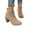 Khaki, variant on Womens Dress Ankle Booties Short Boots for Ladies Winter Fall Suede Pointed Toe Stacked High Heels Shoes