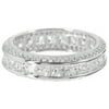 PORI Jewelers Micropave CZ Sterling Silver Princess-Cut Eternity Band Ring, Available in 7 Sizes