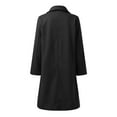 thumbnail image 5 of Women's Long Sleeve Button Down Wool Blends Thin Jacket Coat Slim Fit Warm Solid Long Overcoat With Pockets winter clothing for women, 5 of 5
