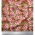 thumbnail image 1 of Soimoi Brown Heavy Canvas Fabric Blossom Floral Decor Fabric Printed Yard 58 Inch Wide, 1 of 3