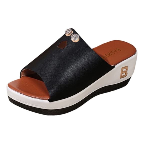 Wovix House Slipper For Women Classic Platform Clog Classic Artificial Leather Open Toe Soft Shoes Summmer Daily Wear