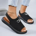 thumbnail image 6 of Hoshose Platform Sandals Women with Soft Cushioned Footbed Open Toe Slip On Slippers for Summer, 6 of 7