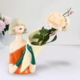 thumbnail image 2 of Bouquet Girl Figurilla Florero Escultura para estantería Escritorio Naranja Zulema Estatuilla de niña, 2 of 8