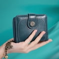 thumbnail image 4 of Cartera corta Qarigey monedero de Cuero PU Retro Azul BB6693-03, 4 of 6