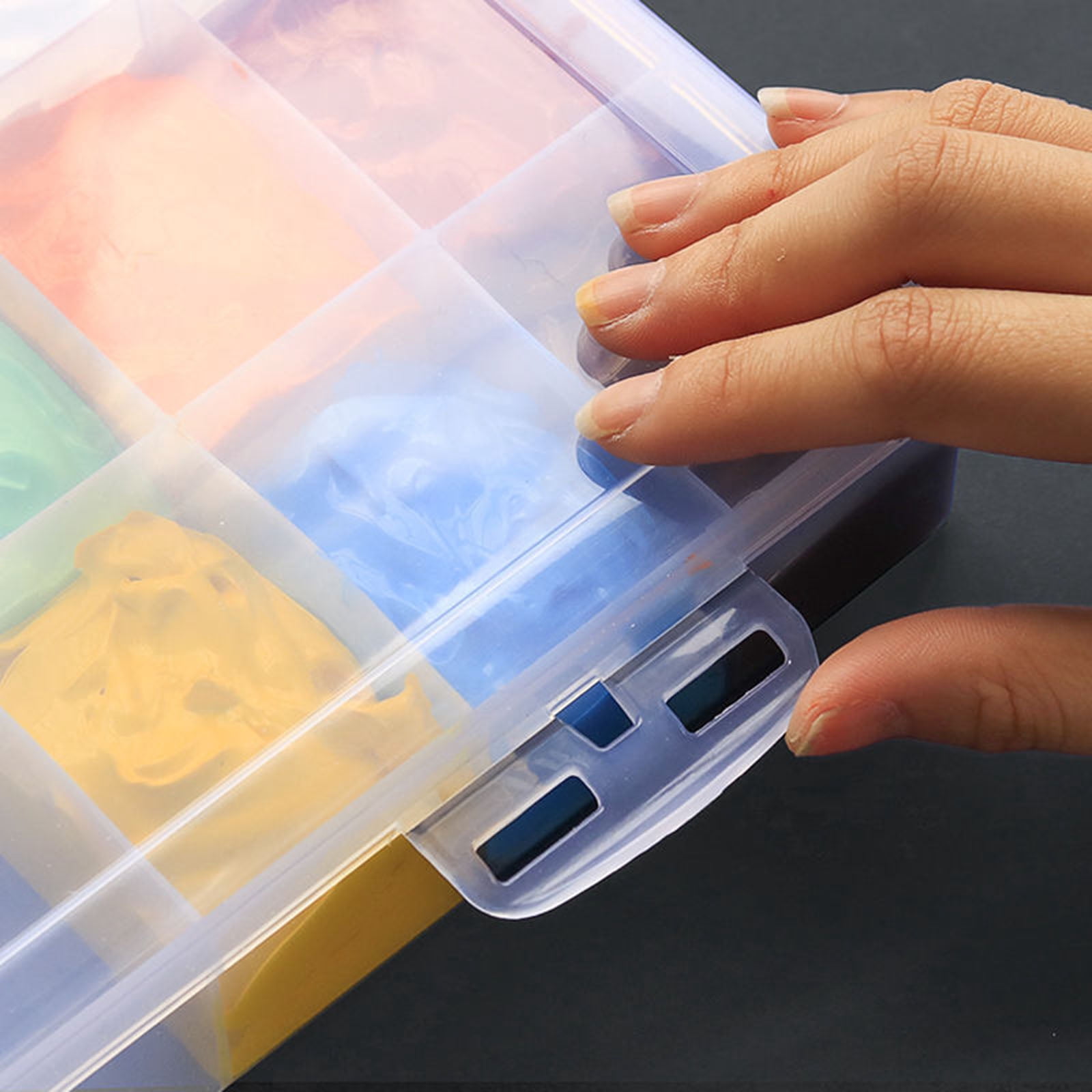 24 36 48 Grids Paint Organiser Case Jewelry Storage Box Clear Plastic Storage Case for Jewelry Beads Painting Craft
