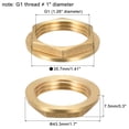 thumbnail image 2 of Unique Bargains G1 Lock Nut with Flange, Hex Brass Female Locknut for Plumbing 2 Pack, 2 of 5