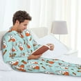 thumbnail image 6 of Disketp Rabbit Is Eating Carrots Mens Pajama Set, Soft Warm Long Sleeve Sleepwear, Cozy Button-Down Pjs for Men-Medium, 6 of 7
