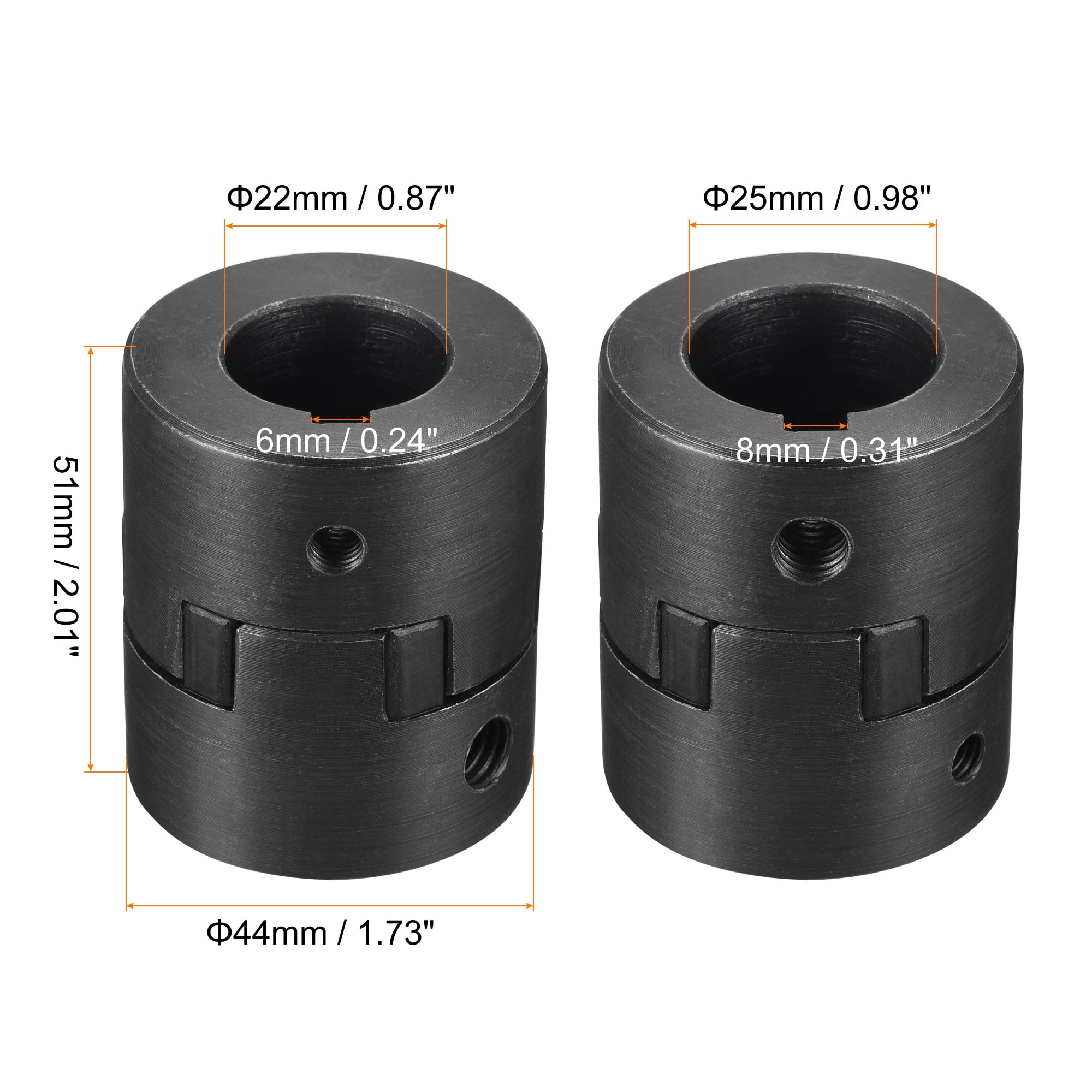 Uxcell Flexible Coupling Shaft 22mm to 25mm 51mm x 44mm Motor
