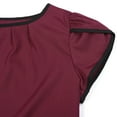 thumbnail image 4 of B91xZ Hauts pour Femmes Tendance Manches Courtes Double Couches Col en V Tuniques Habillées, Rouge TG, 4 of 5