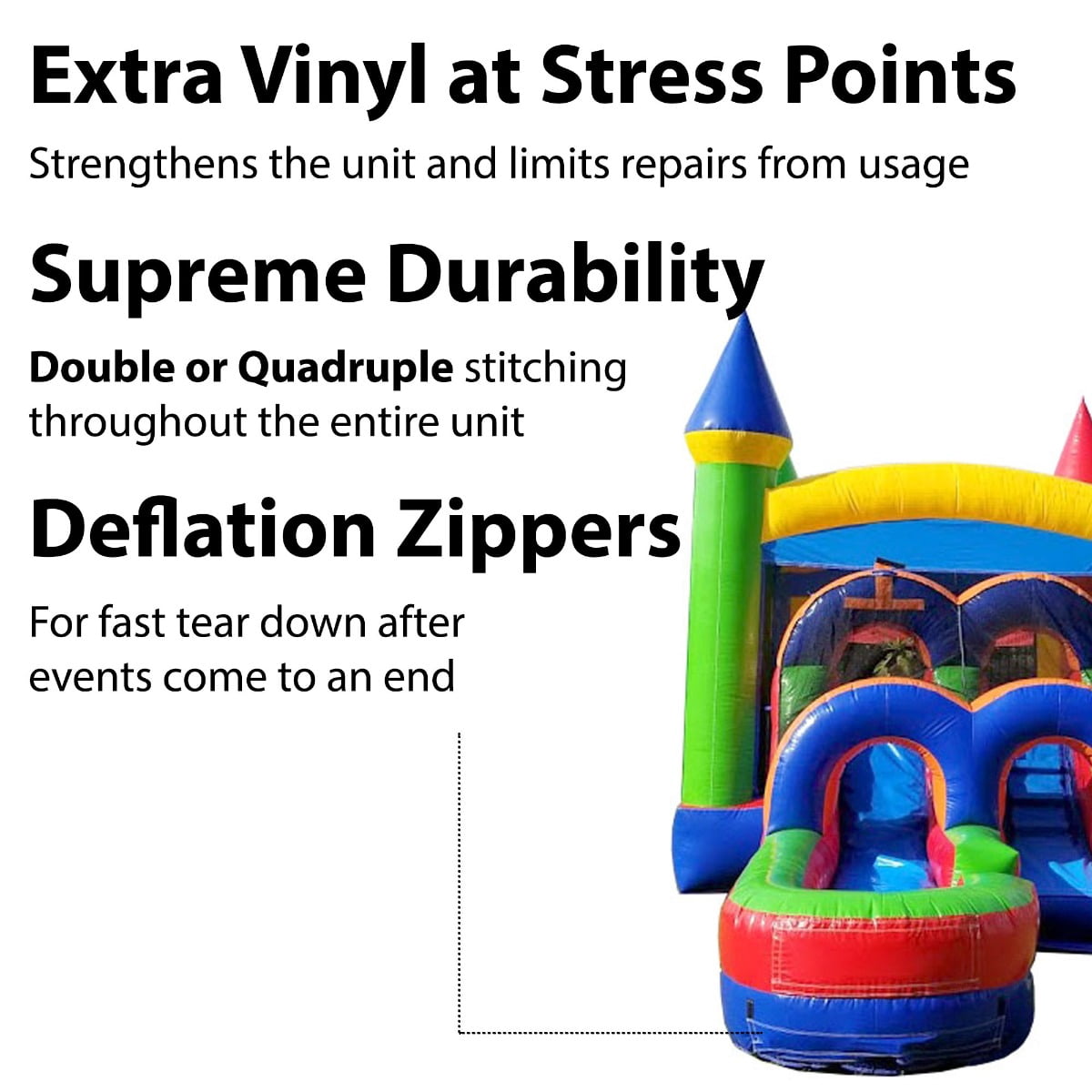 TentandTable Kids Inflatable Water Slide Bounce House Combo with Blower, Rainbow
