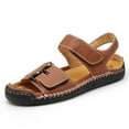 thumbnail image 1 of Wdhugt Men'S Open Toe Casual Sandals Thick Sole Breathable Beach Us9 Foot Length 11.14 Inches Brown Polyester Upper Rubber Sole, 1 of 9