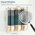 thumbnail image 2 of Shampoo and Conditioner Dispenser, Shower Soap Dispenser 3 Chamber No Drill Shampoo Dispenser for Shower Wall Mounted Shampoo Conditioner Body Wash Dispenser for Bathroom, Hotel Gold, 2 of 7