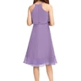 thumbnail image 3 of Sleeveless Kids Girls Halter Dress Children Chiffon Flared Knee-Length Gown, 3 of 5
