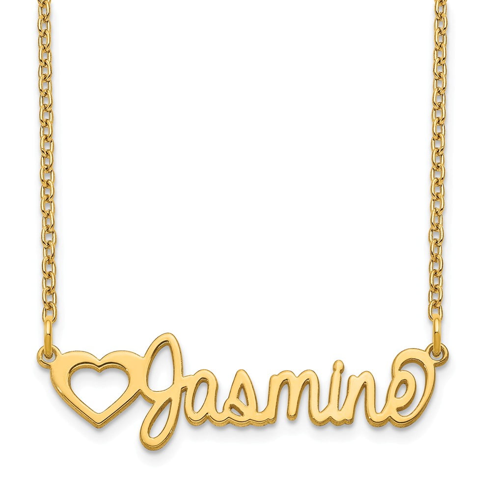 Solid 14k Yellow Gold Nameplate Pendant 