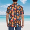 thumbnail image 4 of Pofeuu Snowman house leaf Print Hawaiian Shirt for Men Sleeves Casual Button Down Summer Beach Dress Shirts T-Shirts,XX-Large, 4 of 7