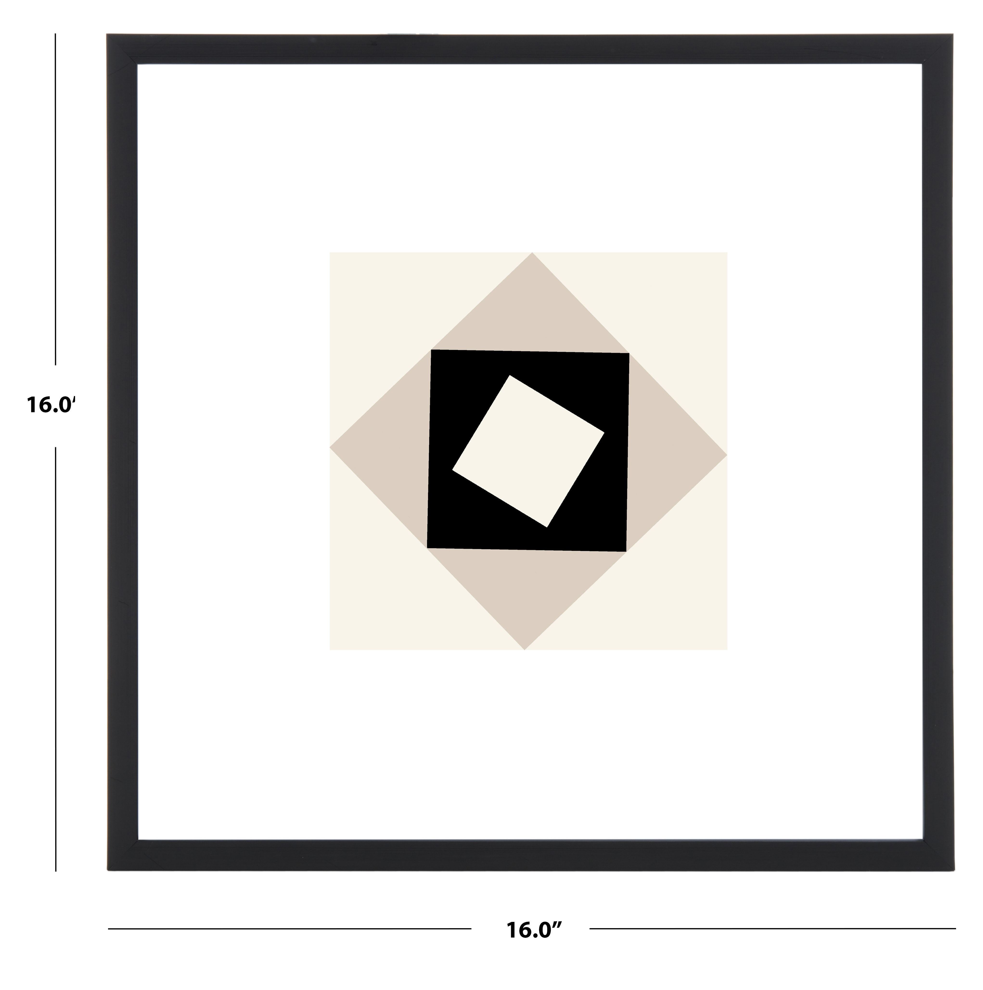 SAFAVIEH Moral Compass 16 in. x 16 in. Framed Wall Art, Ivory/Black