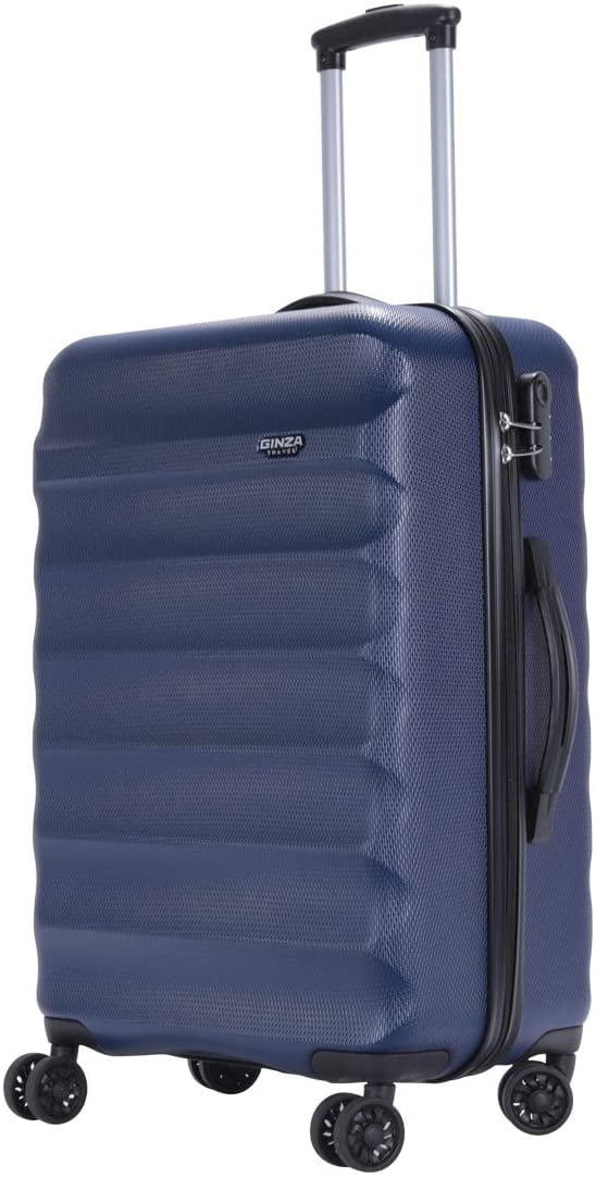 20in 24in 28in GinzaTravel Anti-scratch ABS Material Luggage 3 Piece Sets Lightweight Spinner Royal blue Suitcase 