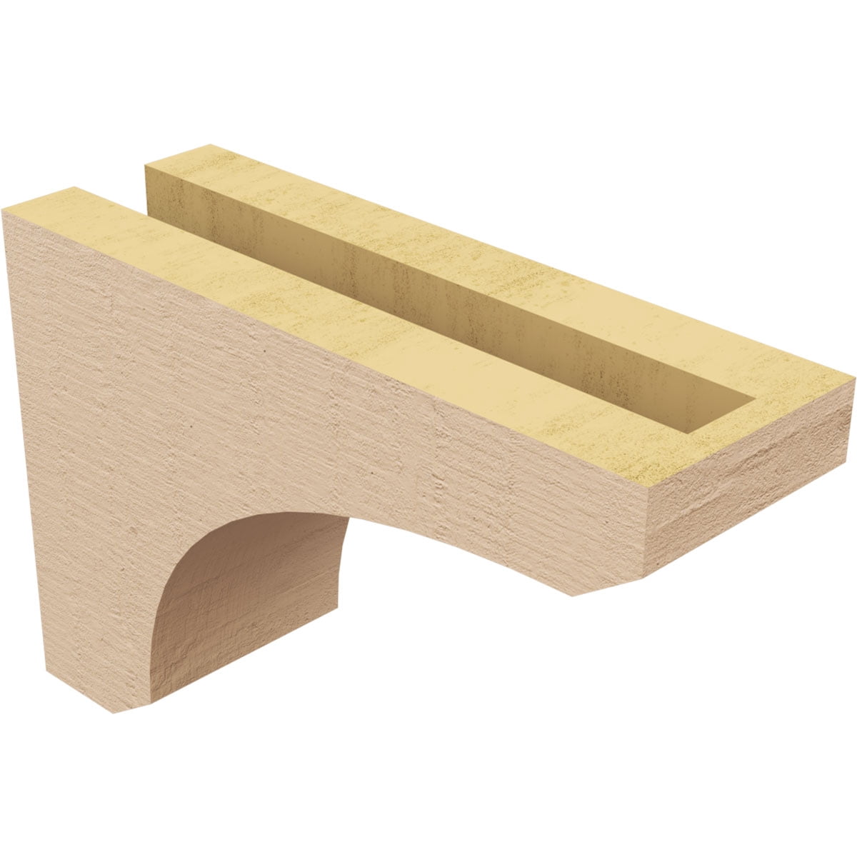 3"W x 9"D x 6"H Classic Legacy Rough Cedar Woodgrain TimberThane Corbel, Primed Tan