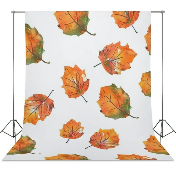 Autumn Harvest Maple Leaves Thanksgiving Backdrop Background for Photography Photo Booth Backdrop for Photoshoot Background Screen Video Recording Parties Curtain