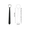 thumbnail image 2 of Men's 2" Skinny Slim Solid Color Adjustable Pre-Tied Satin Necktie Ties for Business Wedding One Size Black, 2 of 5