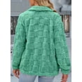 thumbnail image 6 of Women'S Long Sleeve Full Zip Soft Warm Fleece Jacket Green XXL, 6 of 7