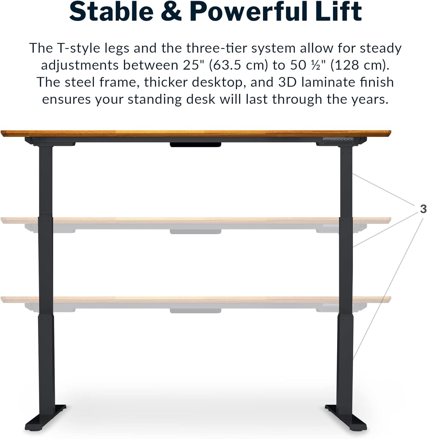 Vari 72” x 30" VariDesk Electric Height Adjustable Standing Desk Computer Table, Butcher Block