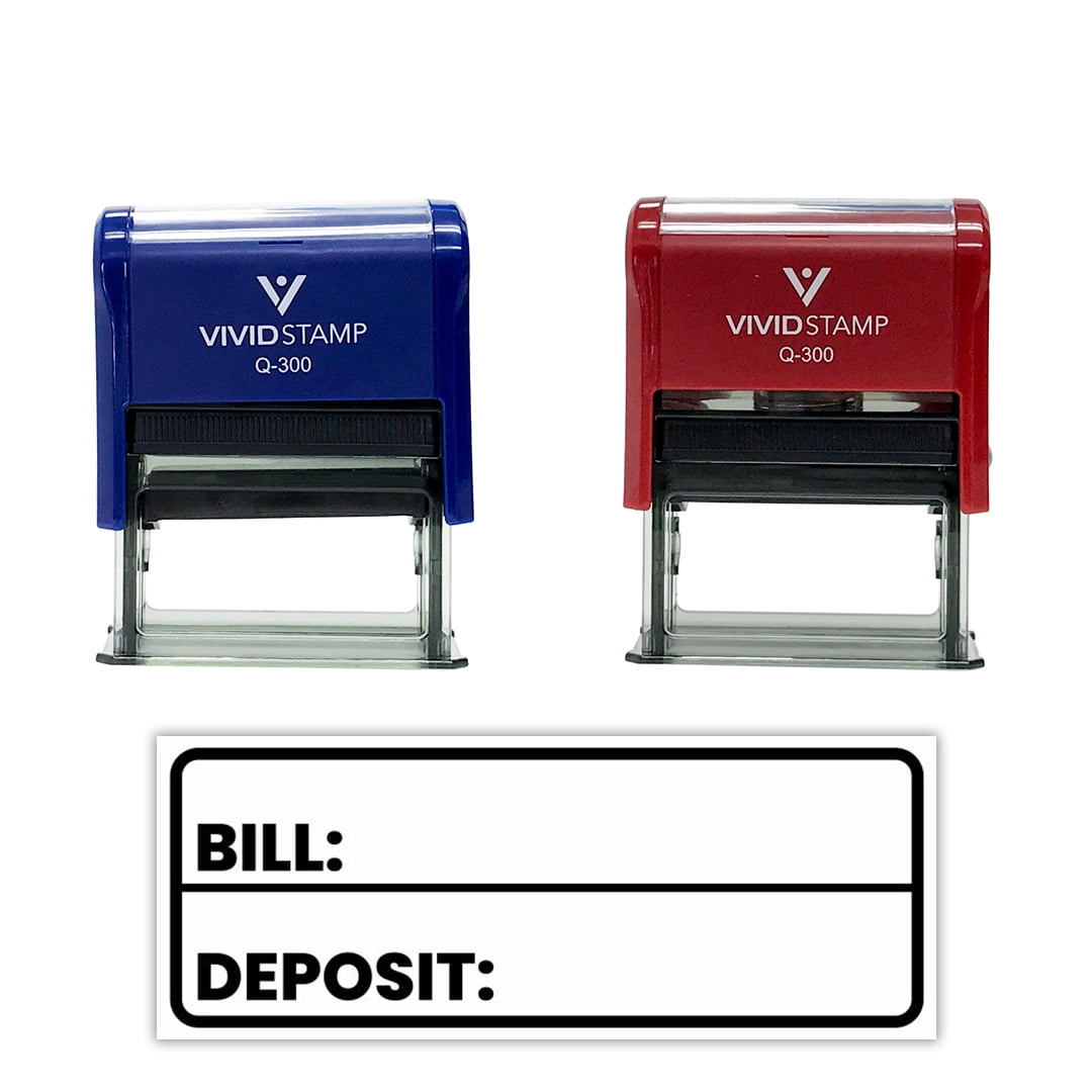 (3 pack) All Quality Bill Deposit Self-Inking Rubber Stamp | Business and Packaging Stamps (Black Ink) - Q-300