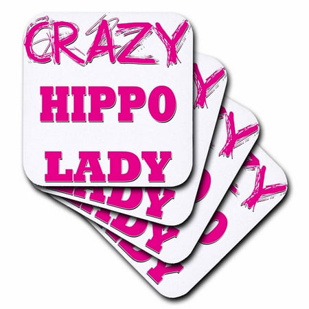 

Crazy Hippo Lady set of 4 Coasters - Soft cst-175107-1