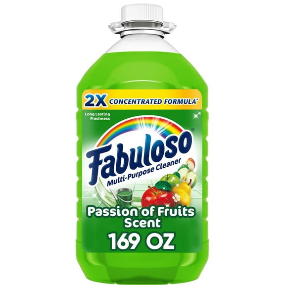 Fabuloso Multi-Purpose Cleaner, 2X Concentrated Formula, Passions of Fruit Scent, 169 oz