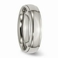 thumbnail image 4 of Grey Titanium Ring Band Wedding Ridged Standard Edge 6mm Polished, 4 of 6