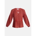 thumbnail image 6 of Scenario Women's Gathered Yoke Blouse with Long Sleeves, Sizes XS-XXXL, 6 of 6
