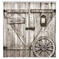 thumbnail image 4 of Farmhouse Brown Fabric Shower Curtain, Wooden Cabin Rustic Retro Western Bathroom Shower Curtain Sets, Vintage Quick Dry Durable Waterproof Bath Accessories Decor with Hooks, 72X72in, 4 of 6