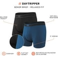 thumbnail image 3 of Saxx Underwear Men's Boxer Briefs - Daytripper Boxer Briefs with Built-in Ballpark Pouch Support – Pack of 2, Black/City Blue Heather, X-Large, 3 of 6