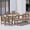 Brown, variant on SERWALL Outdoor HDPE Dining Table Set, 7-Piece Outdoor Dining Table Sets with Umbrella Hole, Grey