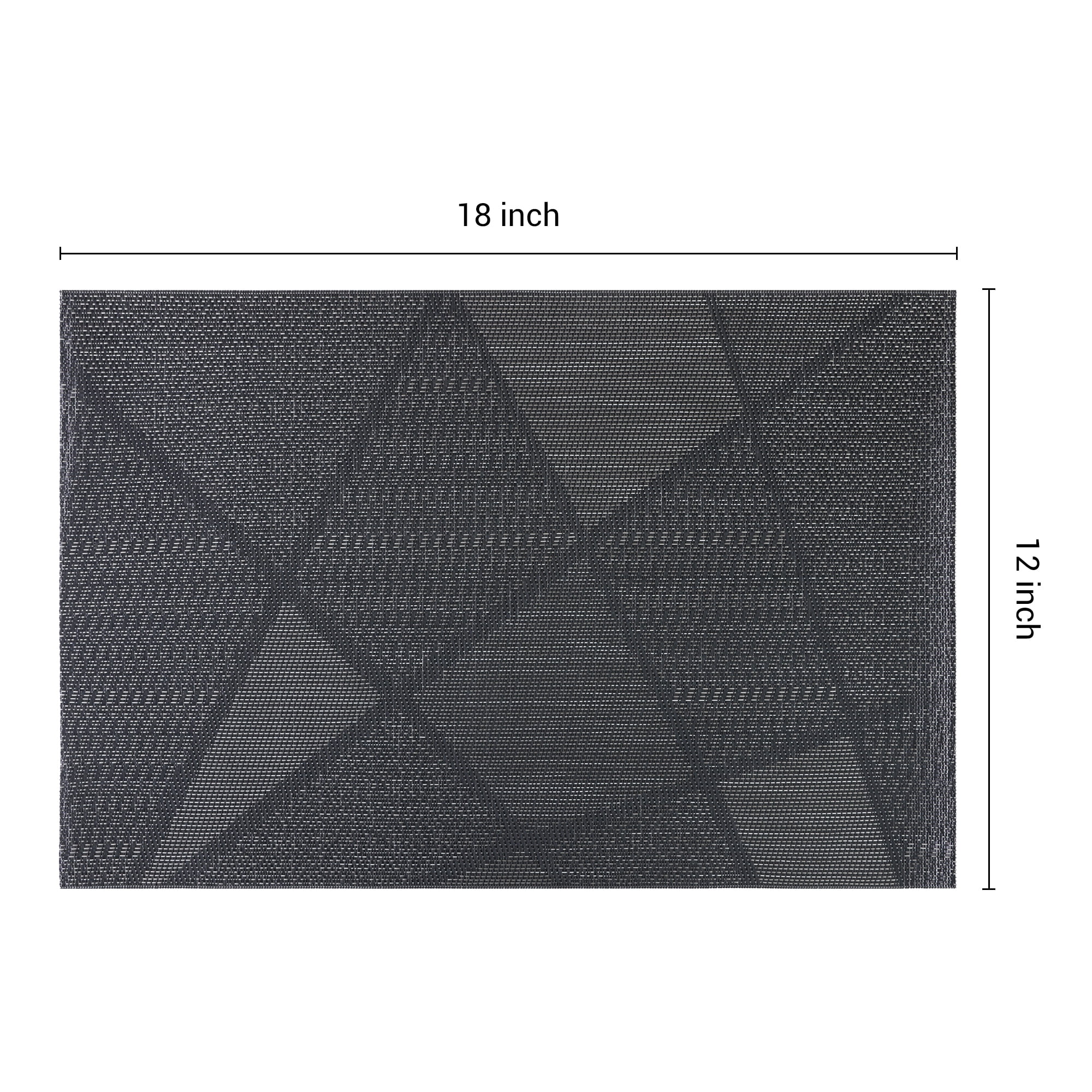 Unique Bargains Set of 6 Solid Design Placemats for Kitchen Dining Table Decor Black