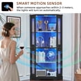 thumbnail image 5 of LELELINKY 65" LED Display Cabinet with Glass Door Set of 2, Modern Lighted Curio Cabinet with Adjustable Shelves for Living Room Storage, Black, 5 of 9