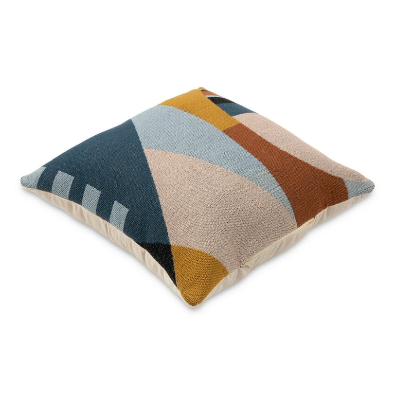 Mainstays Decorative Throw Pillow, Geo Face, Multi, 18 Square, 1 per Pack
