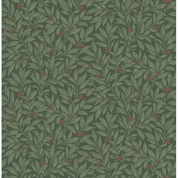 Advantage Winter Berry Evergreen Vine Wallpaper