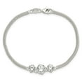 thumbnail image 4 of Sterling Silver Bracelet CZ Mesh Women's Cubic Zirconia Round 2.47 mm 7.5 in 7.5in 3-stone, 4 of 4
