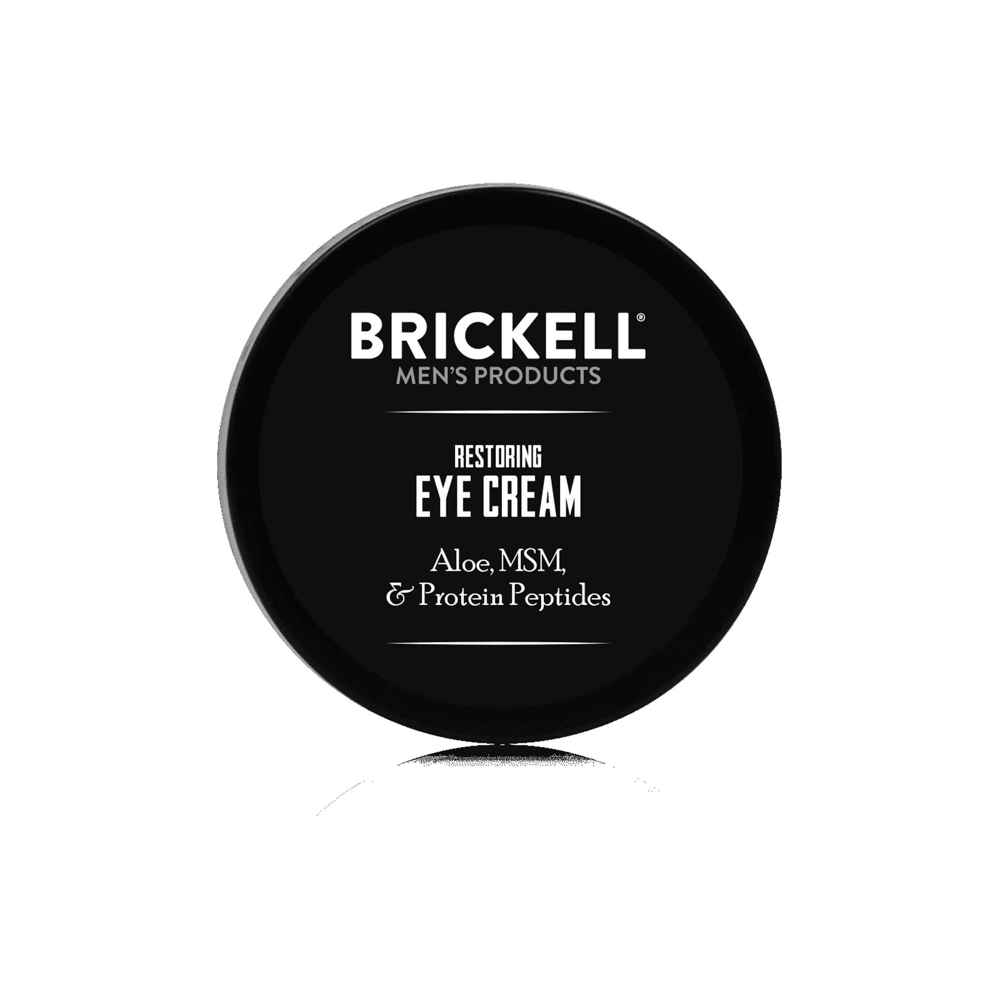Brickell Men's Restoring Under Eye Cream for Men, Anti Aging Eye Balm To Reduce Puffiness, Wrinkles, Dark Circles, Crows Feet & Eye Bags, Caffeine, Hyaluronic Acid & Protein Peptides, 0.5oz, Unscente