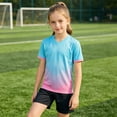 thumbnail image 6 of LIIPEE Summer Outfits For Boys Athleisure Stripes Print Short Sleeve Tees Solid Color Shorts 2 Piece Set Kids Quick Drying Breathable Fashion Sports Outfit Sets,9-10 Years, 6 of 6