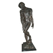 Adam Replica by Rodin Bronze Statue - Size: 12"L x 12"W x 36"H.